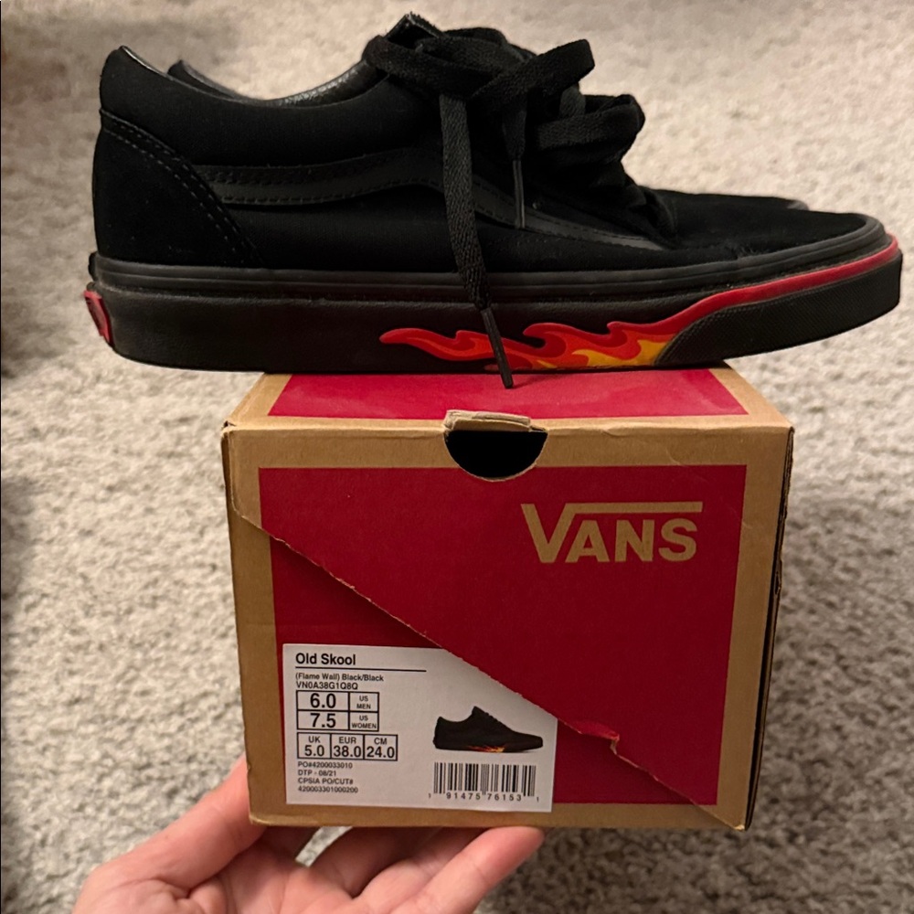 Vans Old Skool Black Flame Shoes